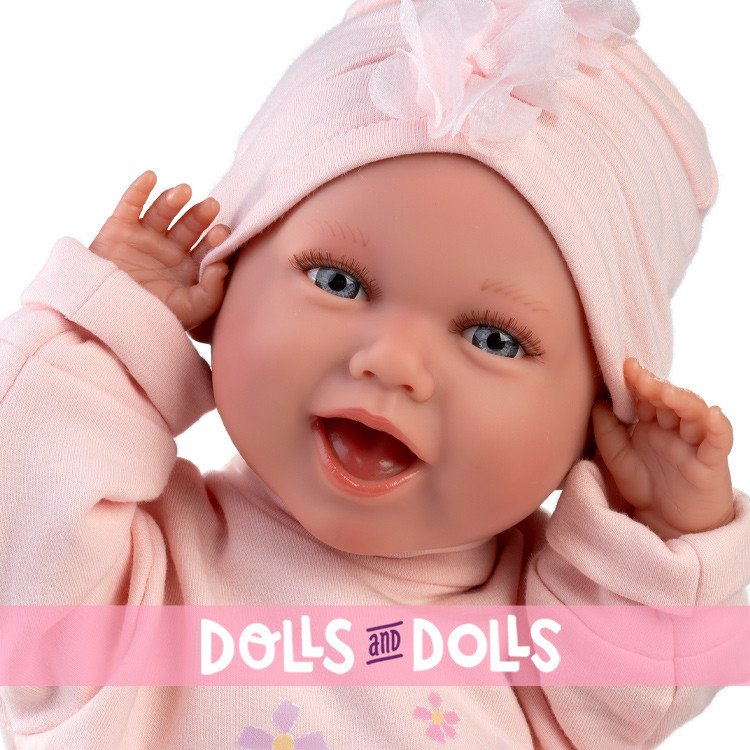 Llorens doll 42 cm - Newborn Mimi smiles with “Future Artist” cradle