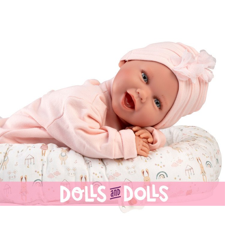 Llorens doll 42 cm - Newborn Mimi smiles with “Future Artist” cradle