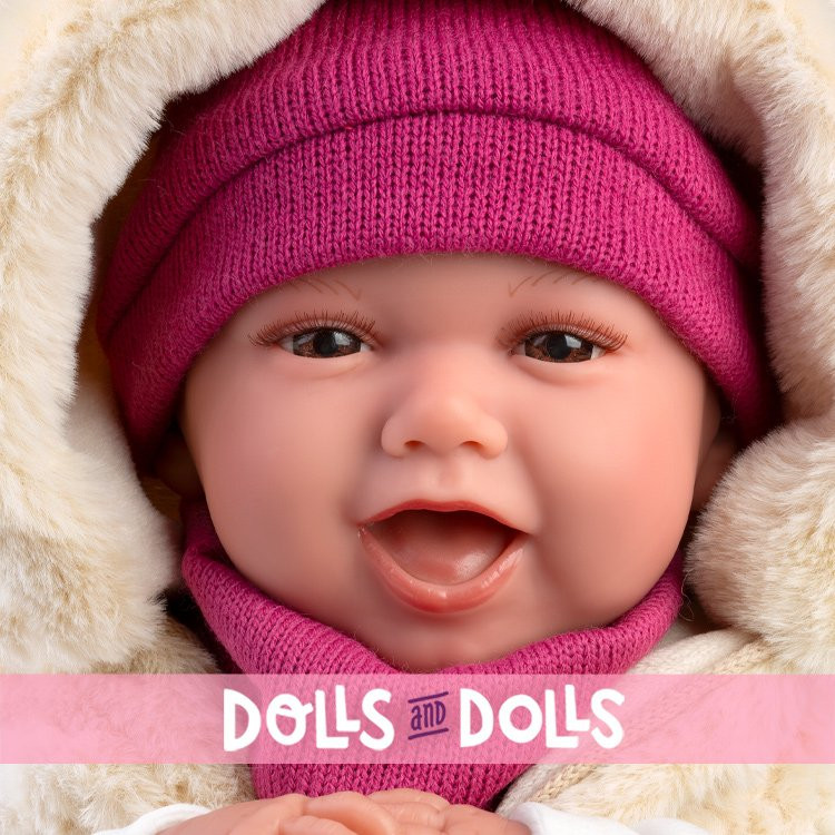 Llorens doll 42 cm - Newborn Mimi smiles “Love Bear”