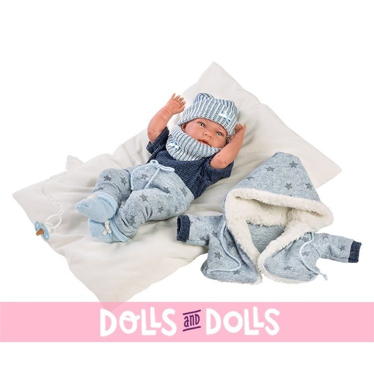 Llorens doll 40 cm - Newborn Nico stars with cushion