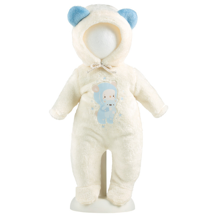 Clothes for Llorens dolls 42 cm - White and light blue bear pajamas