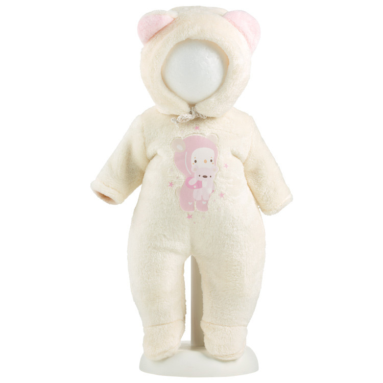 Clothes for Llorens dolls 42 cm - White and pink bear pajamas