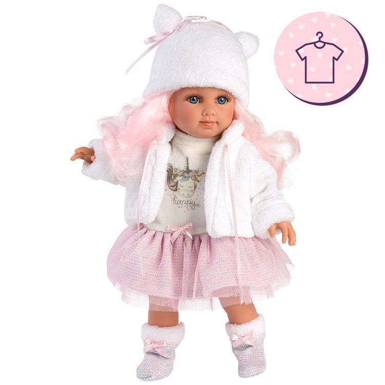 Clothes for Llorens dolls 35 cm - Unicorn dress with jacket, hat and socks