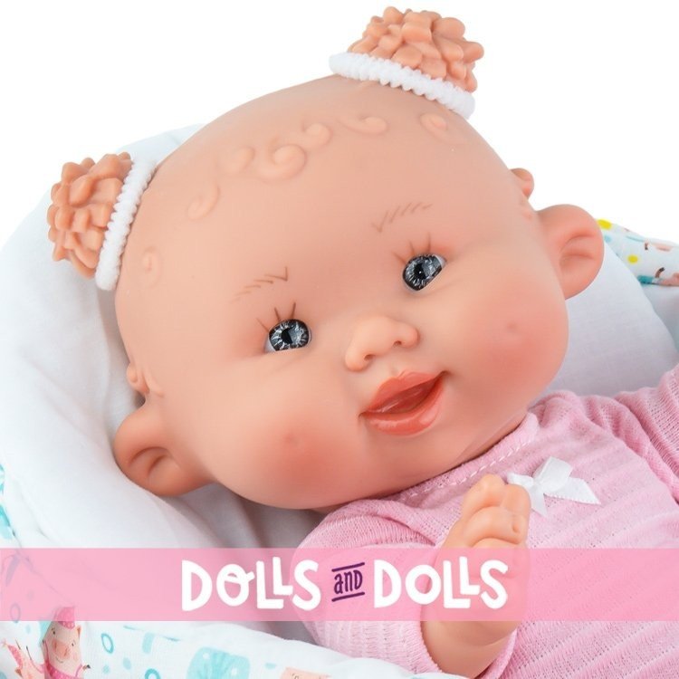 Marina & Pau doll 26 cm - Nenotes Baby with blue carrycot