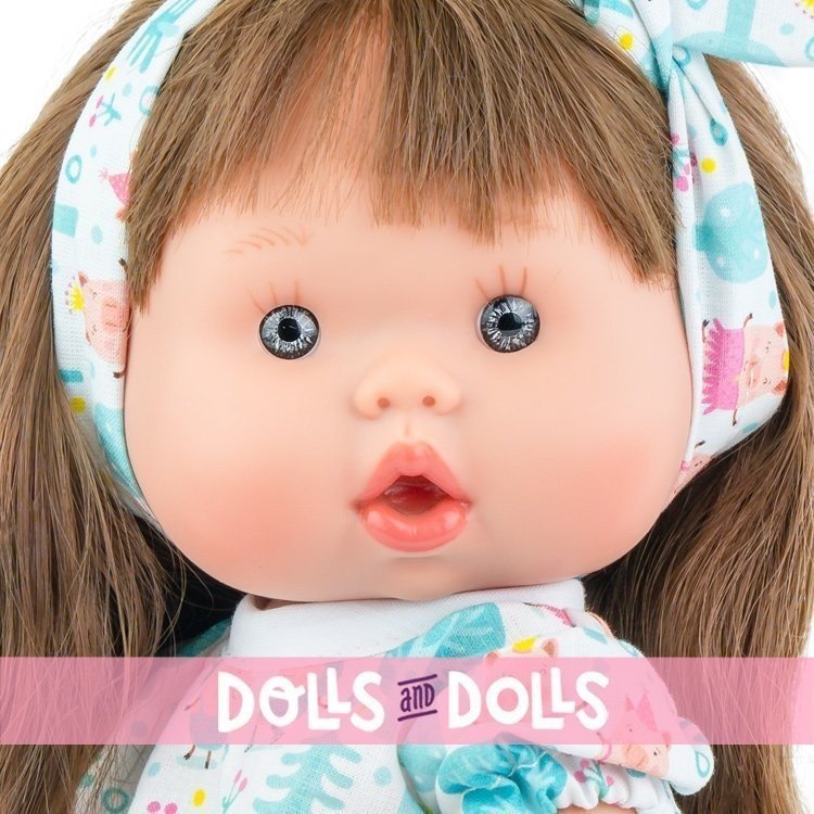Marina & Pau doll 26 cm - Nenotes Party Edition - Blue print