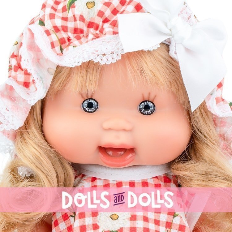 Marina & Pau doll 26 cm - Nenotes Party Edition - Gingham and flowers