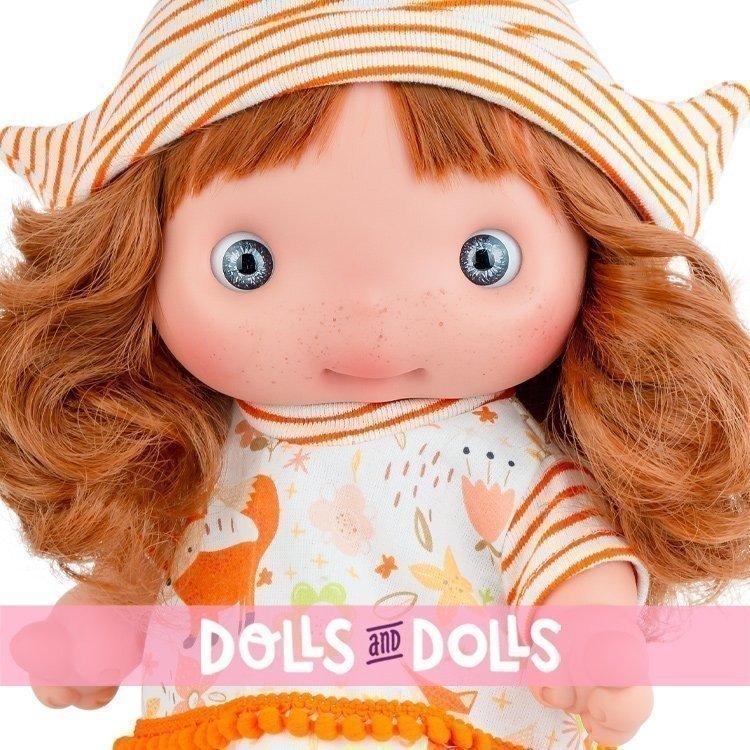 Marina & Pau doll 25 cm - Piu - girl with natural printed dress