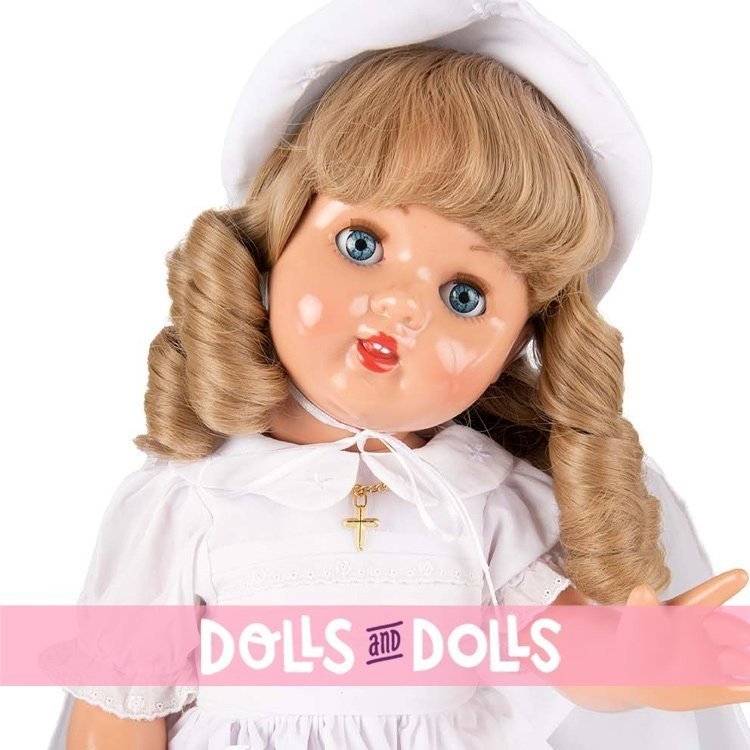 Mariquita Pérez doll 50 cm - Blonde in a vintage communion dress