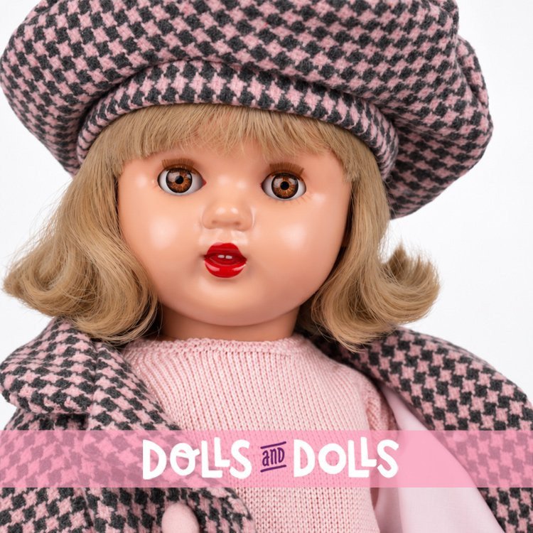 Mariquita Pérez doll 50 cm - Winter plaid coat - Blonde