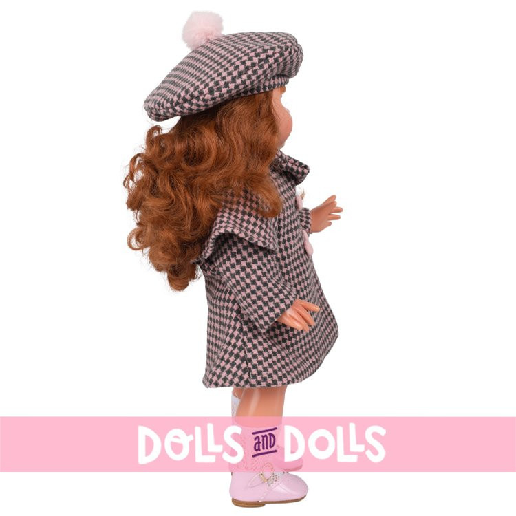 Mariquita Pérez doll 50 cm - Winter plaid coat - Redhead