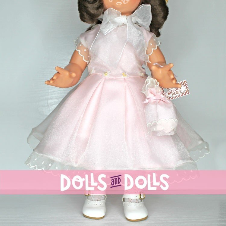 Mariquita Pérez doll 50 cm - Organdy White / Pink