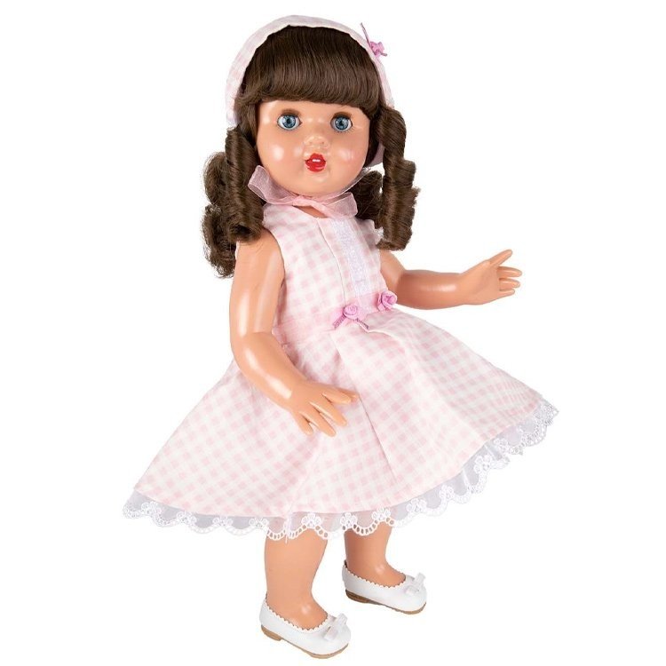 Mariquita Pérez doll 50 cm - With pink checkered dress
