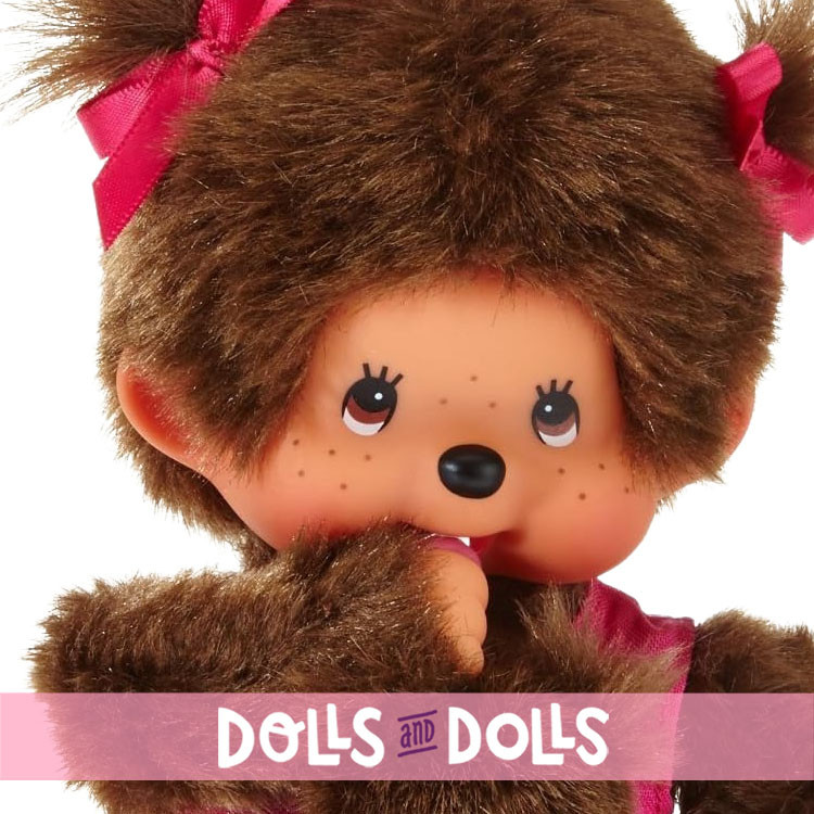 Monchhichi doll 20 cm - Mom with a baby in pink