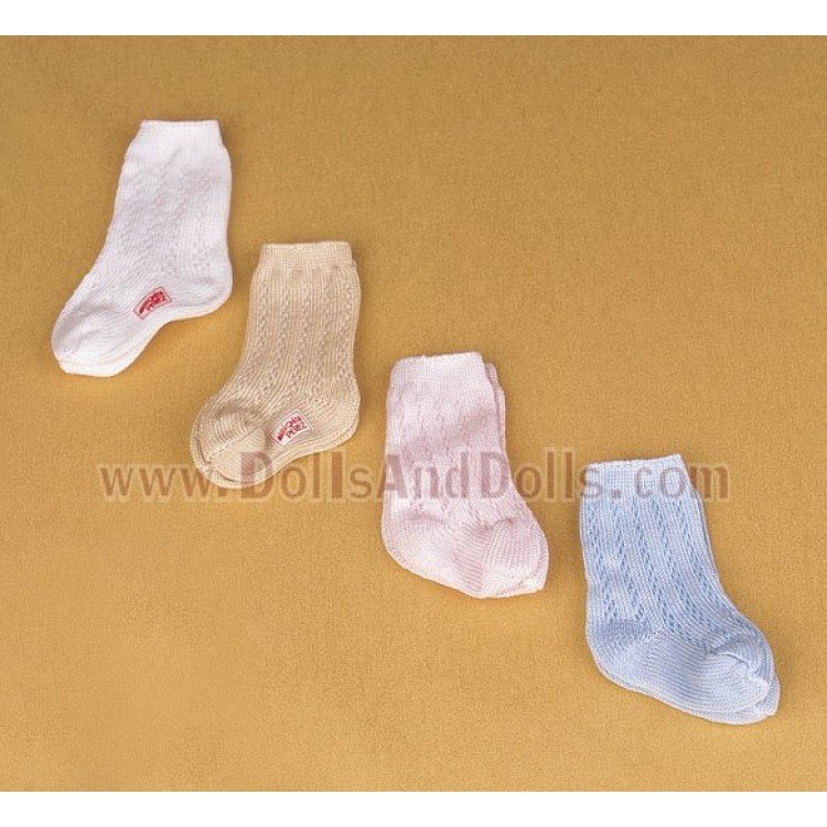 Pastel pink, pastel blue, beige and white socks bundle. (a pair of each)