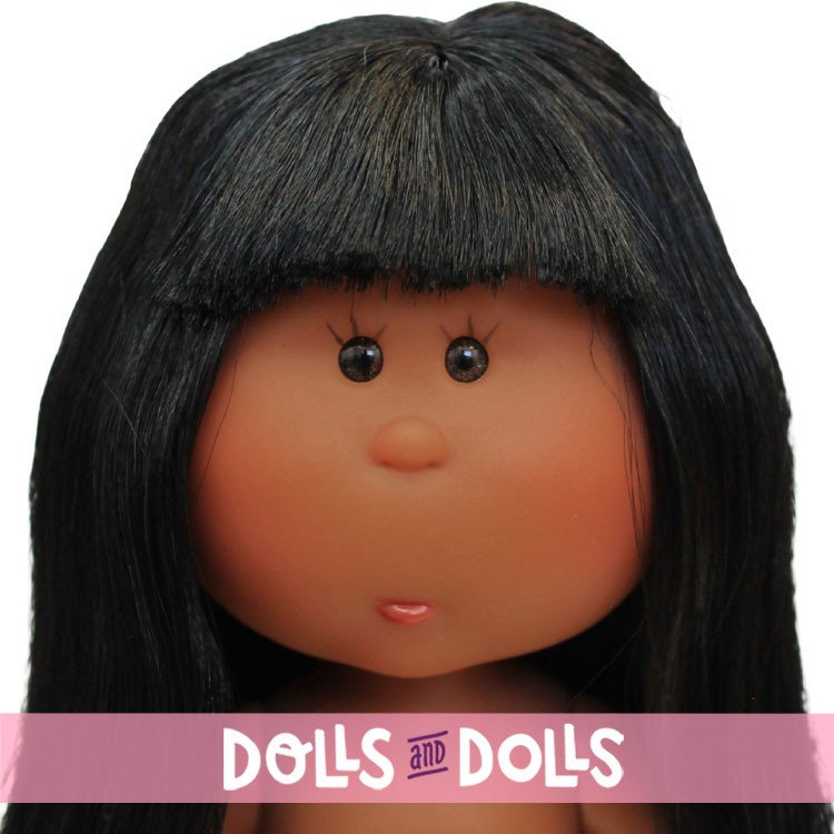 Nines d'Onil doll 23 cm - Little Mia with straight black hair with bangs and brown eyes - Without clothes