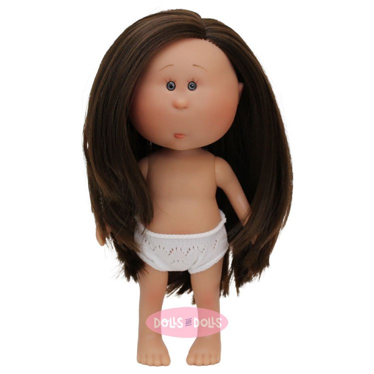 Nines d'Onil doll 23 cm - Little Mia with straight brown hair - Without clothes