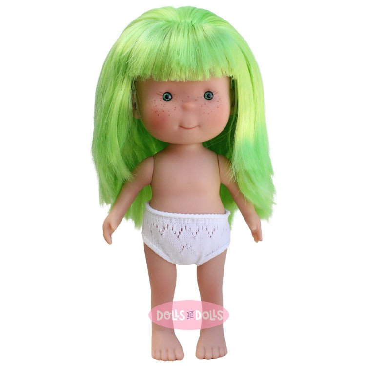 Nines d'Onil doll 23 cm - Little Pippa with straight green hair and bangs - Without clothes