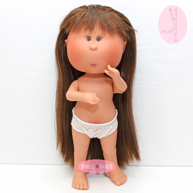Nines d'Onil doll 30 cm - Mia ARTICULATED - Mia brunette with straight hair - Without clothes