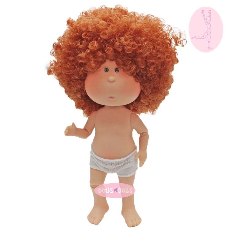 Nines d'Onil doll 30 cm - Mia ARTICULATED - Mia with red curly hair - Without clothes
