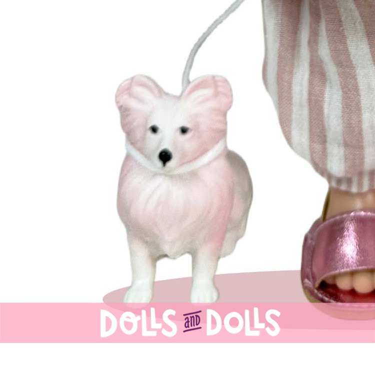 Nines d'Onil doll 30 cm - Mia with pink woolly hair with pet