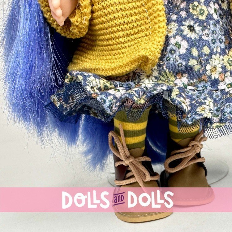 Nines d'Onil doll 30 cm - Mia blue-haired with yellow outfit