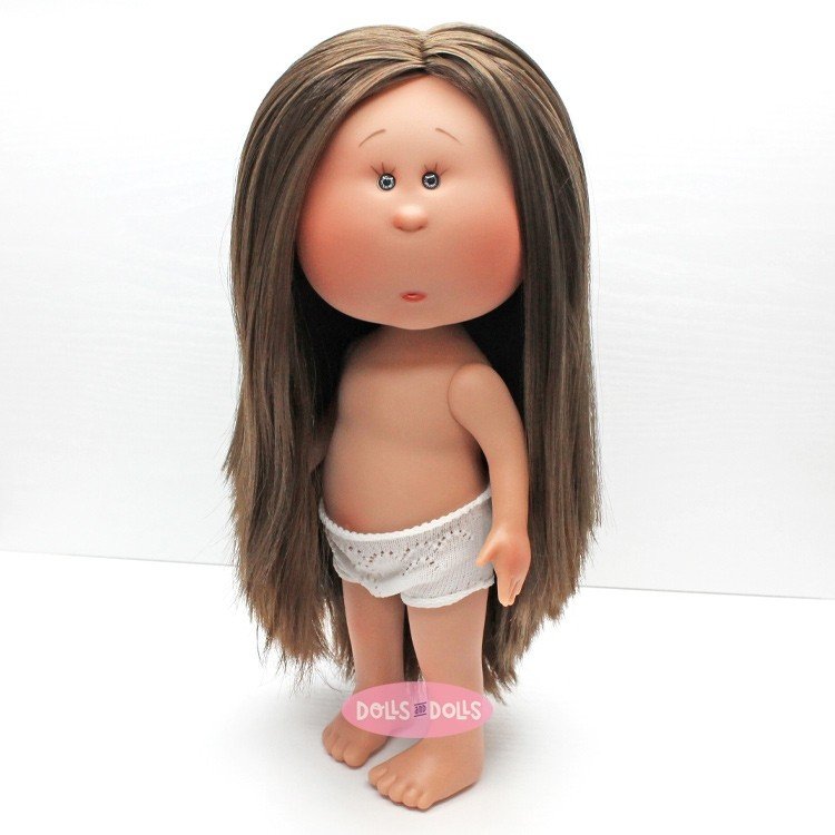 Nines d'Onil doll 30 cm - Mia with straight brown hair - Without clothes