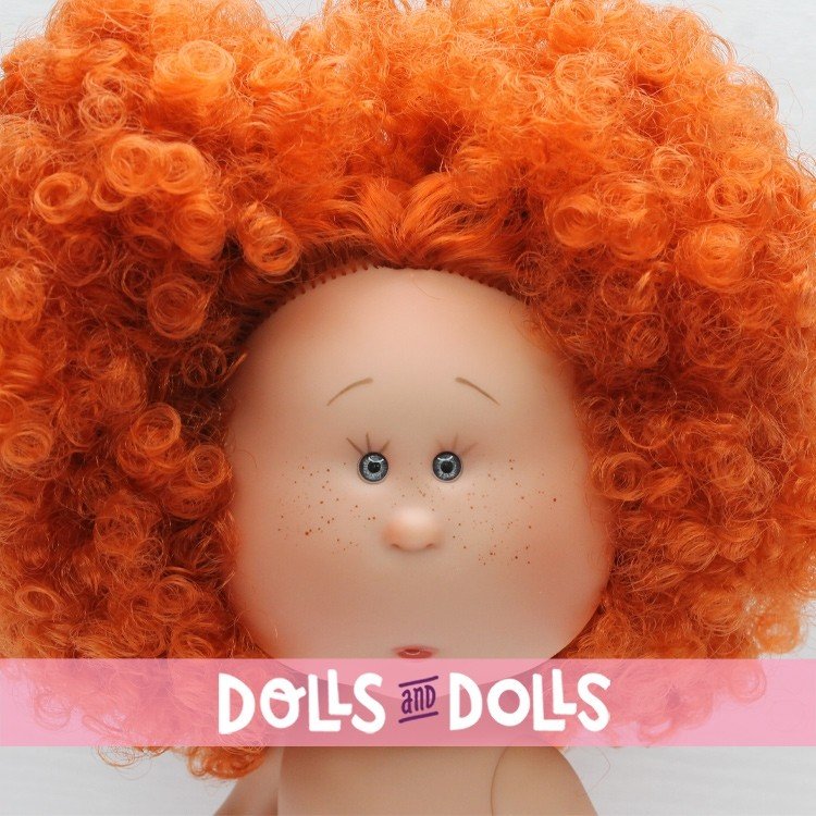 Nines d'Onil doll 30 cm - Mia with curly red hair with pigtails - Without clothes