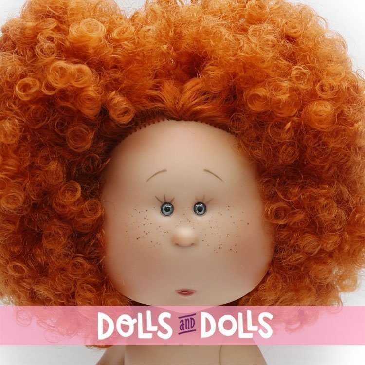 Nines d'Onil doll 30 cm - Mia with curly red hair with pigtails - Without clothes