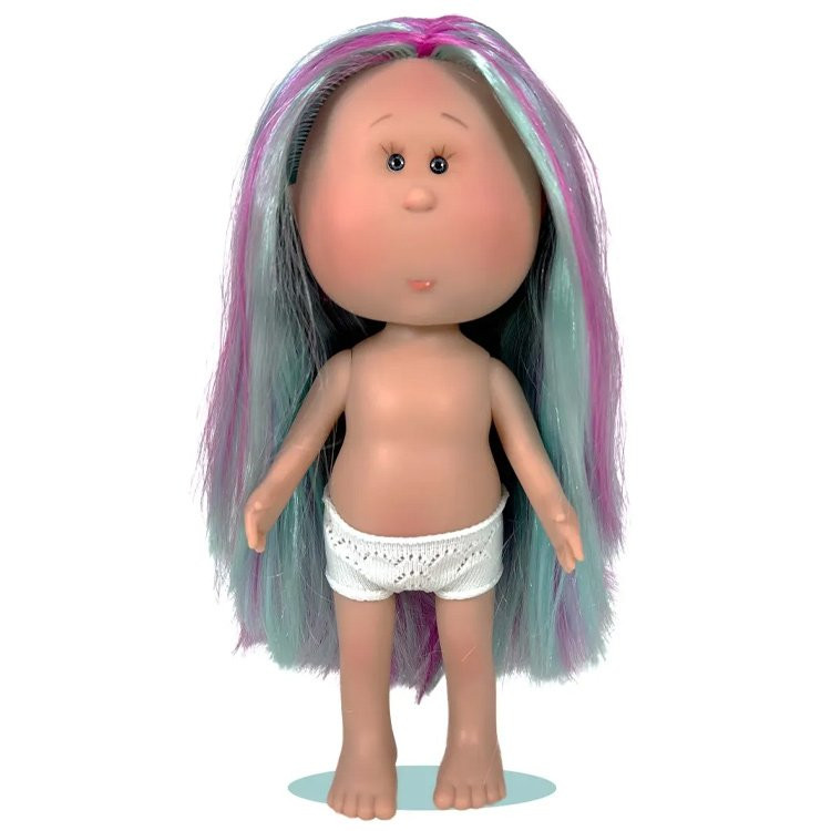 Nines d'Onil doll 30 cm - Mia with multicolored straight hair - Without clothes
