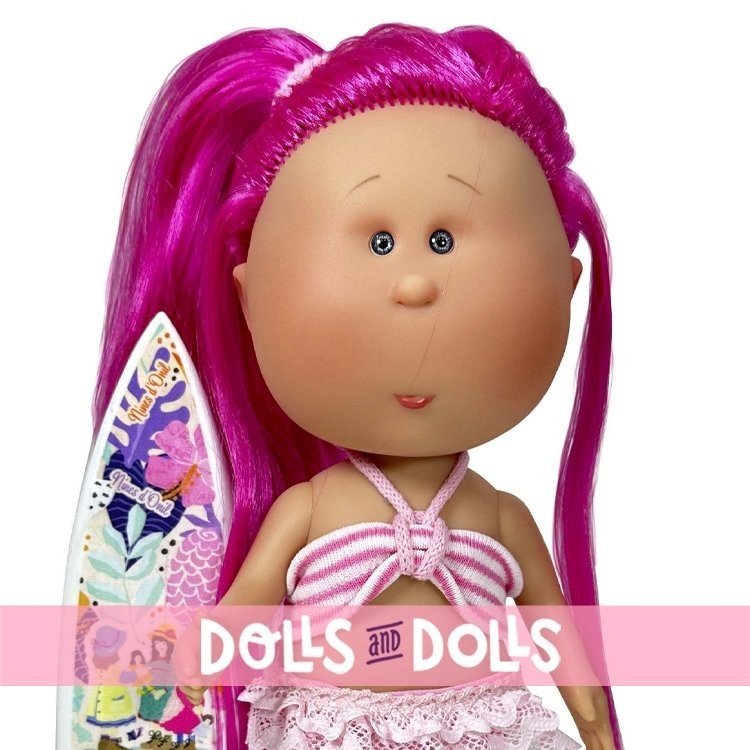 Nines d'Onil doll 30 cm - Mia summer with fuchsia hair with ponytail and bikini