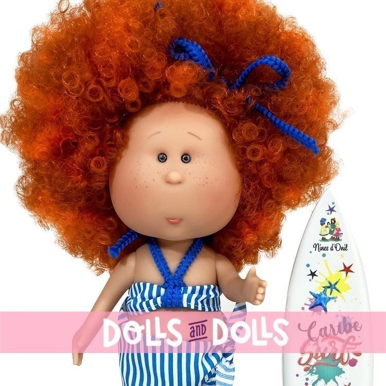 Nines d'Onil doll 30 cm - Mia summer with curly red hair and bikini