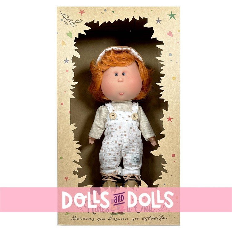 Nines d'Onil doll 30 cm - Mio ARTICULATED - with orange hair with printed pichi and hat