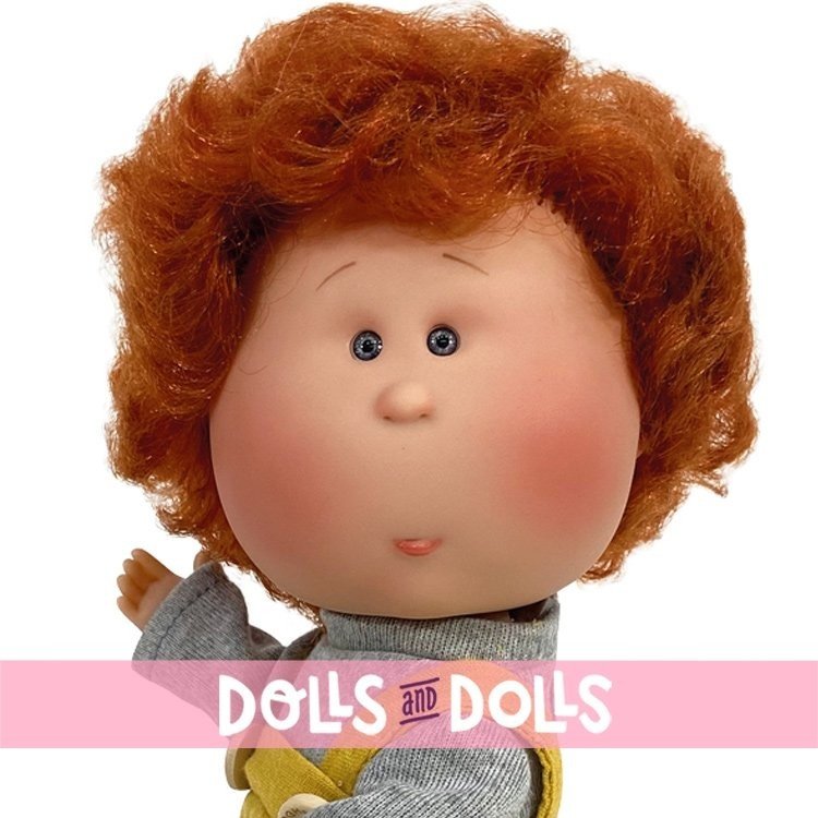 Nines d'Onil doll 30 cm - Mio redhead with wavy hair and mustard outfit