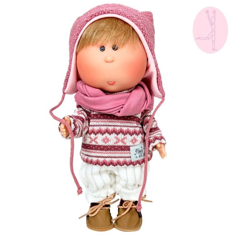 Nines d'Onil doll 30 cm - Mio ARTICULATED - blond with winter valance set