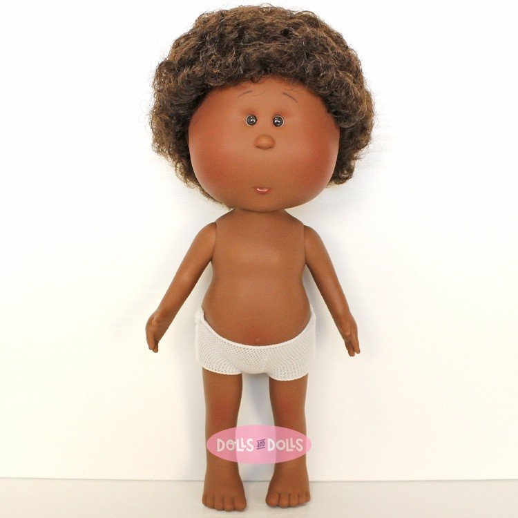 Nines d'Onil doll 30 cm - Mio African-American with brown curly hair - Without clothes