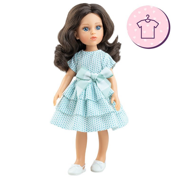 Outfit for Paola Reina doll 32 cm - Las Amigas - Coti - Blue polka dot dress