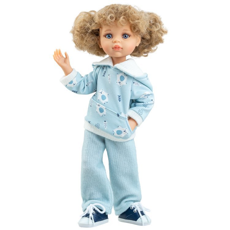 Paola Reina doll 32 cm - Las Amigas Articulated - Carla in a polar bear print sweatshirt