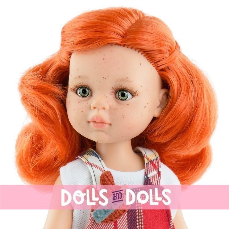Paola Reina doll 32 cm - Las Amigas Funky - Fina in red checkered pinafore