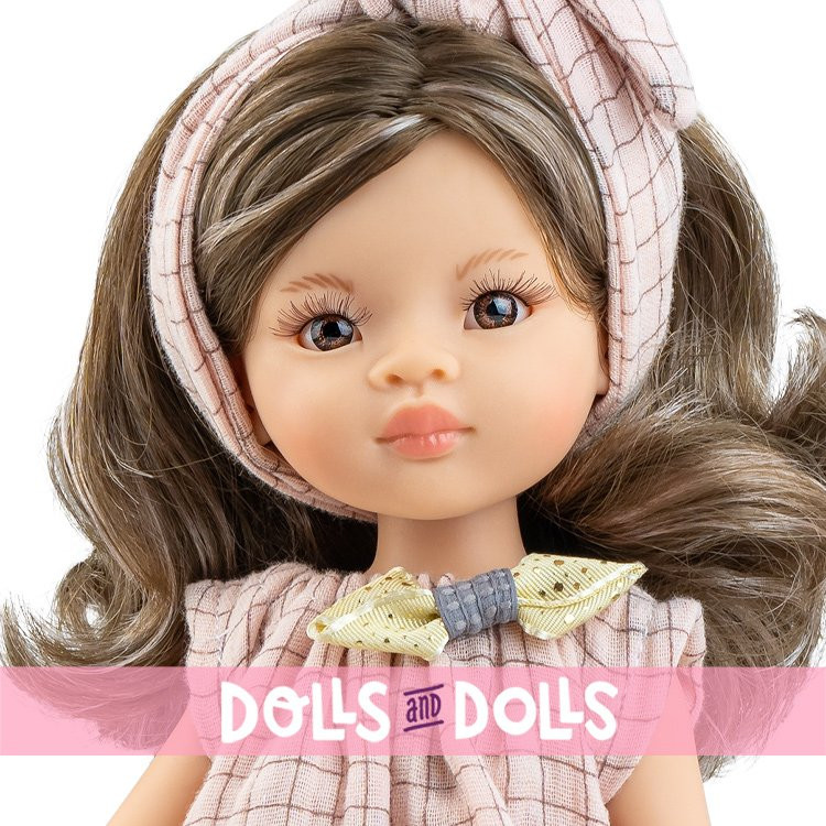 Paola Reina doll 32 cm - Las Amigas - Sofia in a pink plaid dress