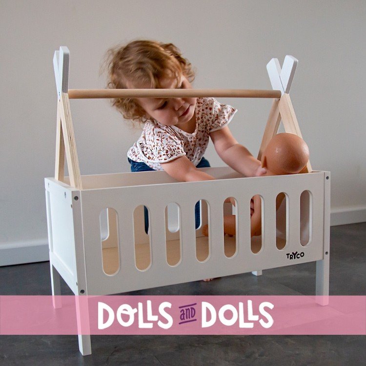 Wooden teepee crib for dolls - Tryco