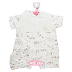 Outfit for Antonio Juan doll 52 cm - Mi Primer Reborn Collection - Rabbit printed pyjamas with hat and bib