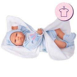 Outfit for Antonio Juan doll 52 cm - Mi Primer Reborn Collection - Blue set with hat and shawl