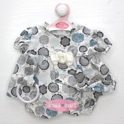 Outfit for Antonio Juan doll 52 cm - Mi Primer Reborn Collection - Blue flower set with headband and teether