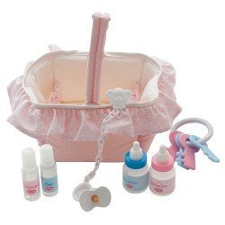 Complements for Antonio Juan 40-42 cm doll - Pink Layette basket