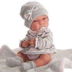 Antonio Juan doll 33 cm - Baby Toneta with gray blanket