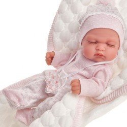 Antonio Juan doll 26 cm - Luni with quilted pink blanket