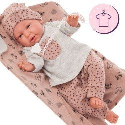 Outfit for Antonio Juan doll 52 cm - Mi Primer Reborn Collection - Polka dot outfit with hat