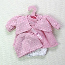 Antonio Juan doll 33-34 cm Outfit - Pink knitted dress with white speckles with jacket and hat