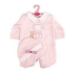 Outfit for Antonio Juan doll 40 - 42 cm - Sweet Reborn Collection - Pink bear printed pyjamas with hat