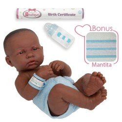 Berenguer Boutique doll 36 cm - 18506N La newborn (boy) african-american